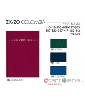 AGENDA 9X13 GIORNALIERA COLOMBIA MAIORI CANGINI (Cod. 0118ZX)