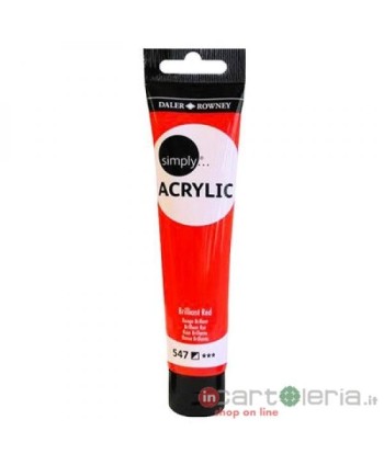 COLORE ALCRILICO SIMPLY 75ml rosso brillante NEON DALER ROWENEY CANSON (Cod. D126975547)