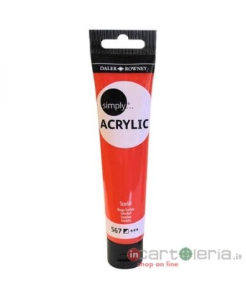 COLORE ALCRILICO SIMPLY 75ml rosso SCARLATTO DALER ROWENEY CANSON (Cod. D126975567)