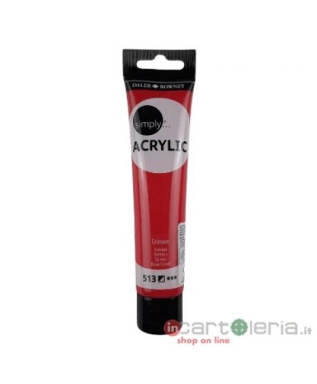 COLORE ALCRILICO SIMPLY 75ml rosso CREMISI DALER ROWENEY CANSON (Cod. D126975513)