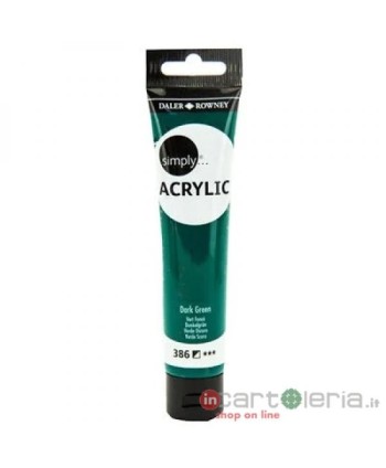 COLORE ACRILICO SIMPLY 75ml VERDE SCURO DALER ROWNEY CANSON (Cod. D126975386)