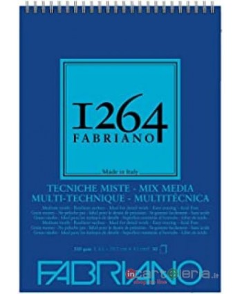 ALBUM DISEGNO A3 SPIRALE 300GR 30FF 1264 TECNICHE MISTE FABRIANO (Cod. 19100644)