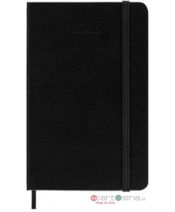 AGENDA SETTIMANALE 12 MESI VERTICALE POCKET C. RIGIDA NERO MOLESKINE 2025 PANINI