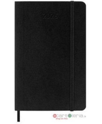 AGENDA SETTIMANALE 12 MESI POCKET ORIZZONTALE C. MORBIDA NERO MOLESKINE 2025